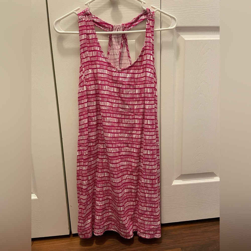 Old Navy Pink White Woven Twist Tank Dress Size Small